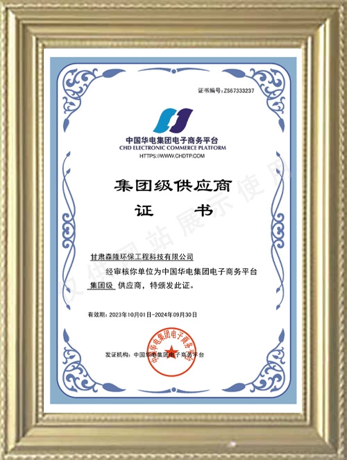 集团级供应商证书
